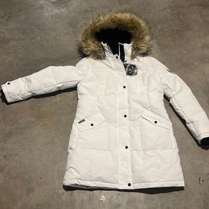 Tokyo Laundry White Hooded Puffer Coat